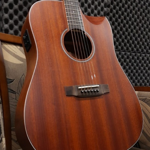 Imagem 3 de 10 de Violão Eletroacústico Redburn Rb-200 Mahogany Folk Half Cut