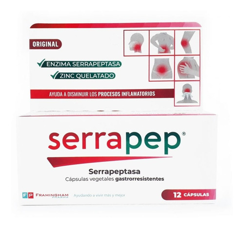 Serrapep Enzima Serrapeptasa Capsulas Vegetales X 12 Caps