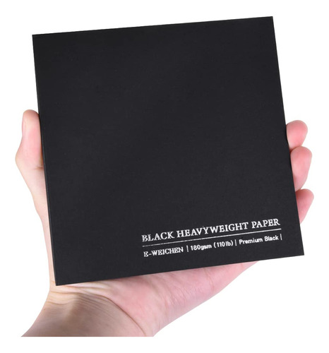 Cuaderno De Bocetos De Papel Negro De 4,9 X 4,9 Pulgadas, 30