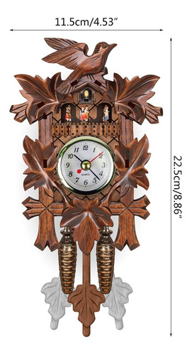 Imagen 6 de 10 de Reloj De Pared De Madera Antigua De Cuco De Pájaro, Campana
