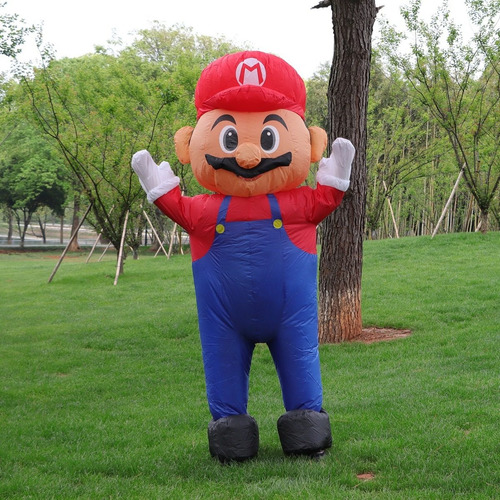 Imagen 2 de 6 de Disfraz Inflable Super Mario Bros Adultos Fiesta Halloween