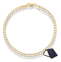 Comprar Pulsera Pulso Esclava Oro 10k Barbada 3.5mm 21cm Diamantada Moon Rock Oro Puro 10k Hombre Mujer Dama Regalo Brazalete Oro Pulseras Oro Puro 10k Oro Italiano Italy Regalo Novia Novio Joyería Fina