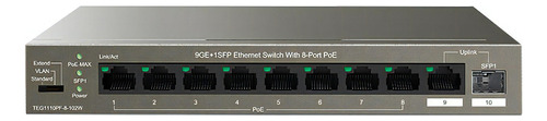 Switch Poe Sfp 10 Puertos Bocas Gigabit Tenda Teg1110pf-8-10