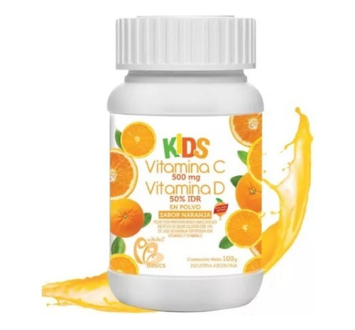 Vitamina C Y D En Polvo Para Niños Sabor Naranja