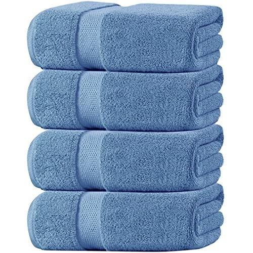 Toallas De Baño Azules - Paquete De 4 - 27 X 54 Pulgad...