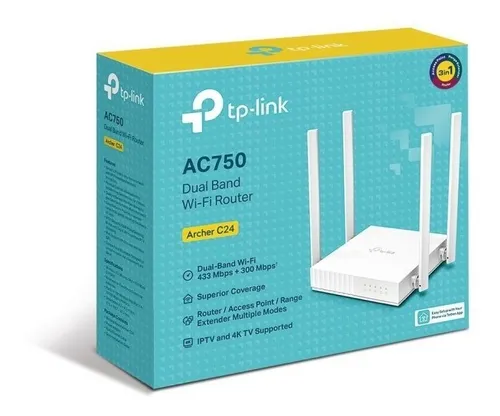 Router doble Banda Wi-fi 5 TP-link Archer C24 AC750