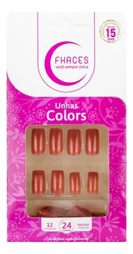 Unhas Postiças Colors Bronze Praia 24 Unidades Fhaces