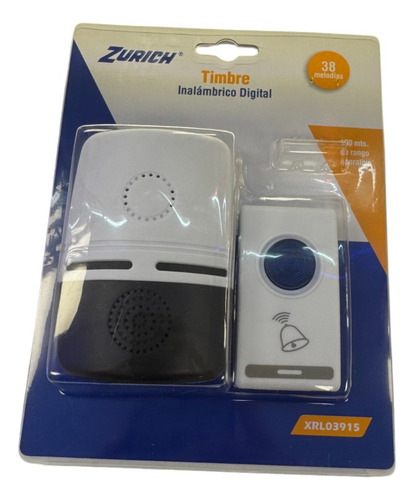 Kit X 2 Timbres Inalambrico Digital Zurich 38 Mel Inc Pilas Blanco