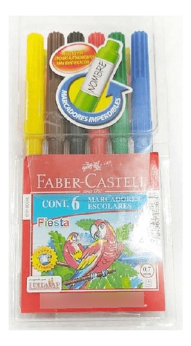 Marcadores Punta Fina 6 Colores  Faber Castell