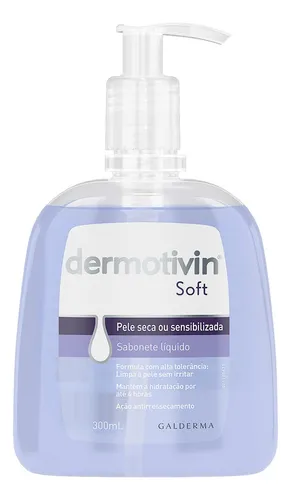 Sabonete Líquido Facial Pele Seca Dermotivin Soft 300ml