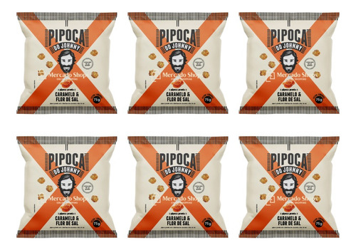 Pipoca Do Johnny - Kit 6 Caramelo Com Flor De Sal 75g