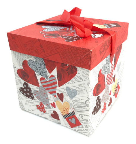 Caja De Regalo Sorpresa Desayuno Plegable M 15cm Corazón