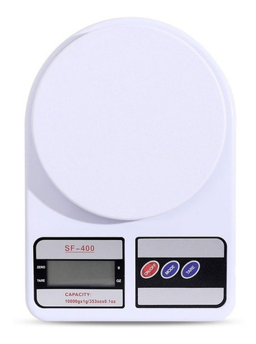Báscula Digital Gramera Lcd De 1g A 10kg Practica Resistente Color Blanco