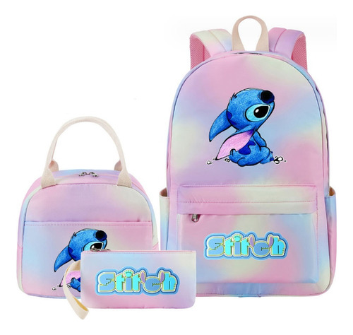 Mochila/kit De 57 Piezas De Colores Stitch Con Lonchera E E