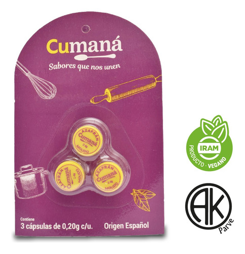 Azafrán Molido Cumana Blíster X 3 Capsulas