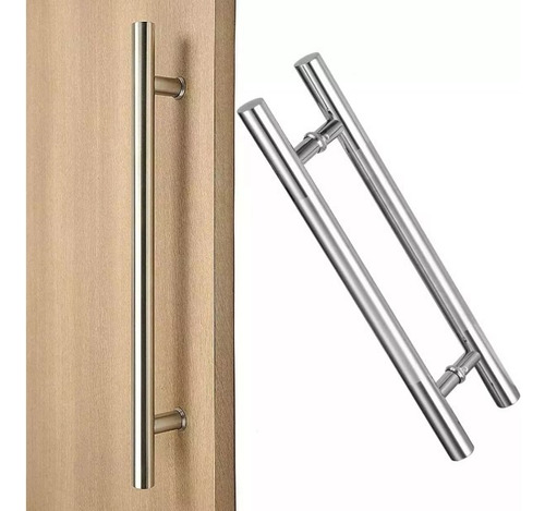 Jaladera Acero Inoxidable Tipo H Puerta Cristal,60cm, Satín