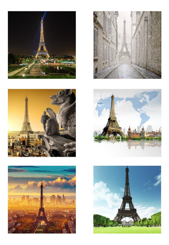 6 Imanes Para Refrigerador Torre Eiffel 5x5cm Ciudad París Varios Torre Eiffel