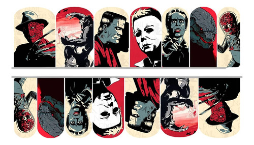 Nailgang - Calcomanías De Uñas De Halloween De Película De M