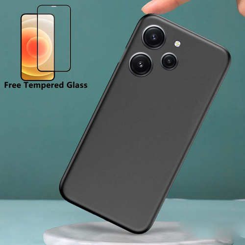 .ay Capa Para Xiaomi Redmi 12 Soft Slim Com Vidro