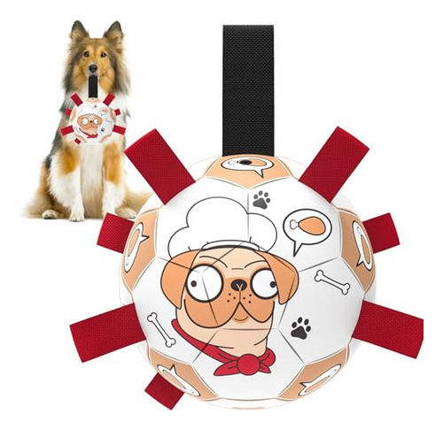 Nugutic Juguetes Para Perros Pelota De FĂștbol Con Correas,