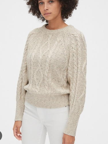 Gap Sweater Manga Globo Beige Color Avena Chico  Ch