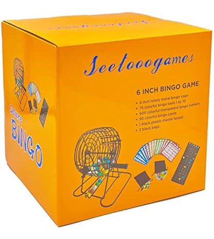 Seetooogames Juego De Bingo De Lujo, Jaula De Metal De 6 600