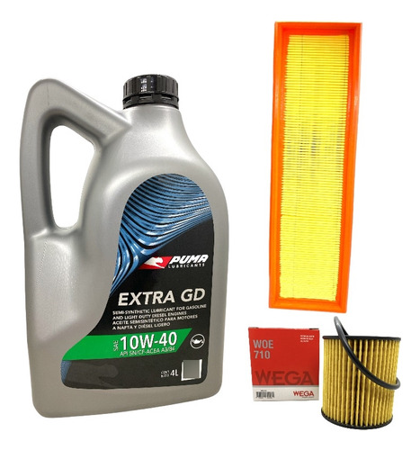 Kit Filtros + Aceite Puma 10w40 Peugeot 207 1.4 2008 A 2017