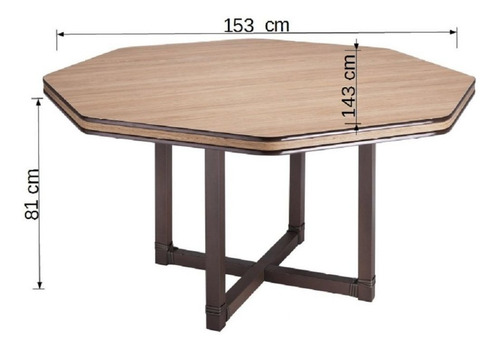 Mesa De Jantar 8 Lugares Oitavada 153cm Veneza Ig