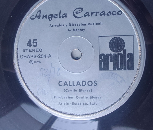 Vinilo Single Ángela Carrasco Callados 