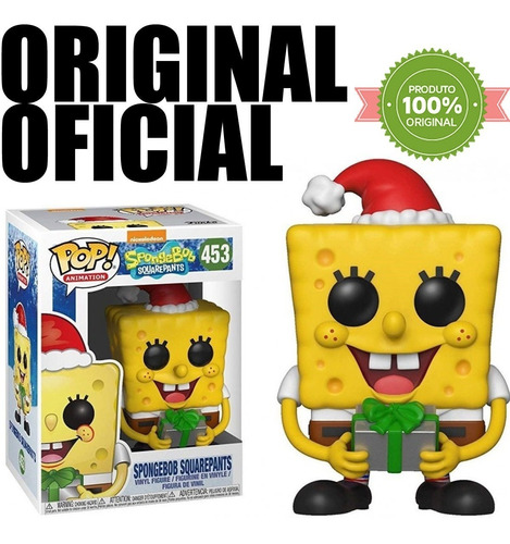 Boneco Bob Esponja Calça Quadrada Dia De Natal Pop Funko 453