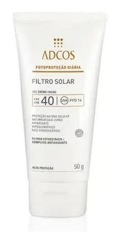 Adcos Filtro Solar Tonalizante Fps 40 Gel Creme Nude 50g