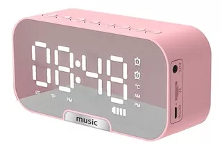 Reloj Alarma C/ Radio + Parlante & Bluetooth Portátil Led