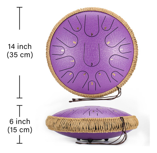 Instrumento De Percusión Handpan Tongue Drum, 14 Pulgadas, 1