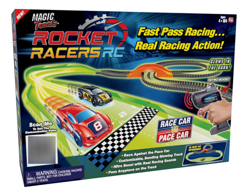 Ontel Magic Tracks Rocket Racers - Juego De Carreras Con Co.