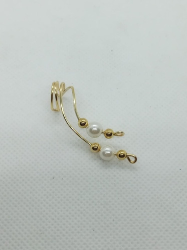 Ear Cuff Balines Y Perla Sintética 3 Y 6mm