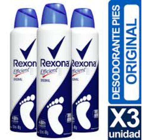 Talco En Aerosol Rexona Efficient Original X 153ml Pack X3un