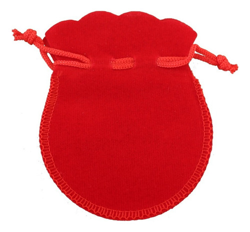 Bolsa Saco Tercipelo Rojo Ovalada 7x9 Cms Paquete 50 Unds