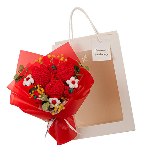 A Buquê De Flores De Crochê, Buquê De Tulipas De Tricô,