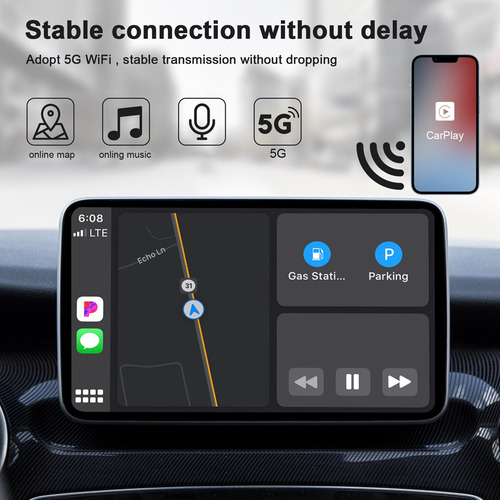 . Adaptador Carplay Sem Fio Com Youtube Carplay U-fs