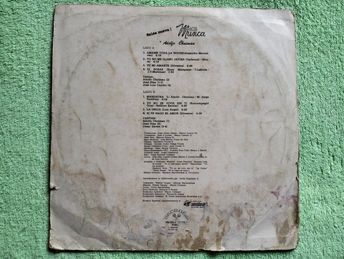 Eam Lp Vinilo Somos Musica & Adolfo Chuiman Salsa Nueva 1989 (Usado)