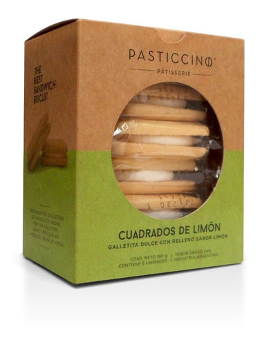 Imagen 2 de 2 de Galletas Cuadradas Rellenas Sabor Limón (x6 Unidades)