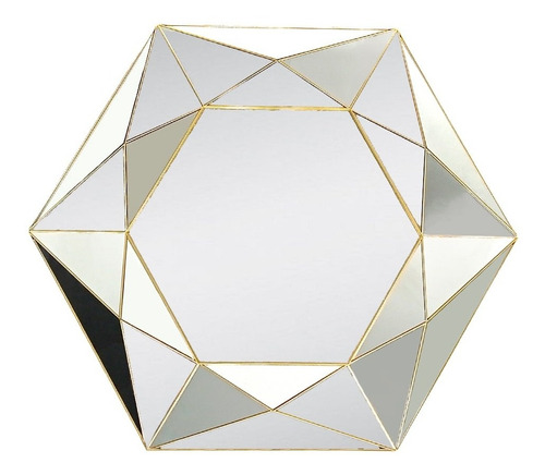 Espejo Decorativo Octagonal Diseño Triangular 61x53cm