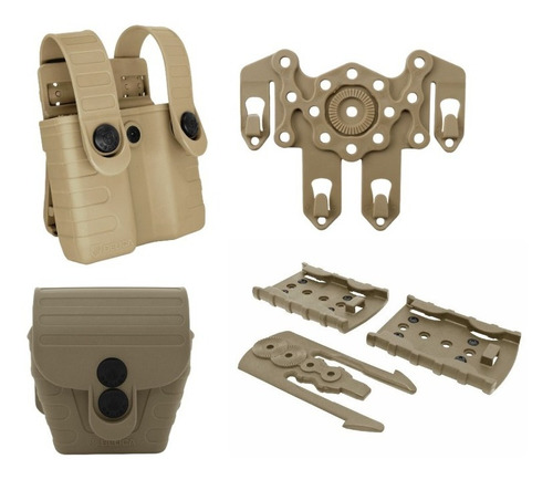 Kit Tab Lock Fast + Suporte De Colete Modular / Coyote