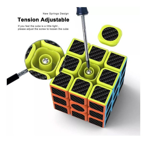 Imagen 6 de 10 de Speedcube Profesional Cubo Rubik Fibra De Carbono 3x3