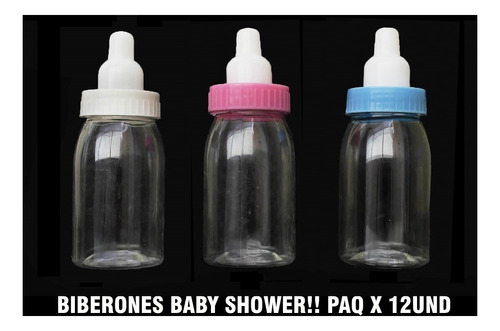 Recordatorio Baby Shower Biberón Tetero Decorativo Paq.12und