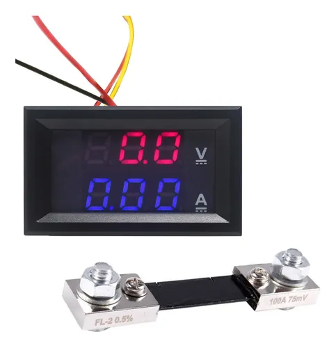 comprar Voltimetro Amperimetro 100v 100a Display Digital + Derivador