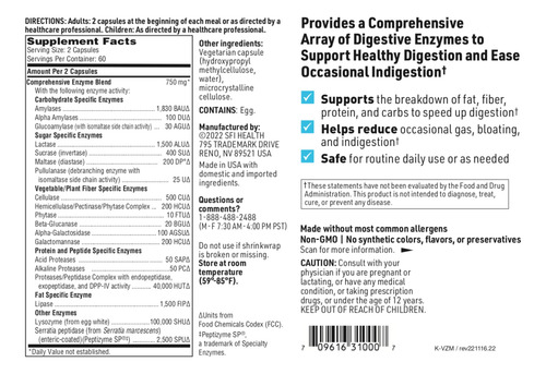 Klaire Labs Vital-zymes Complete Supplement, 120 Count