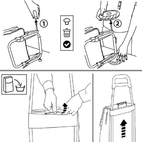 Imagen 7 de 10 de Carrito De Compras Carro Plegable Reforzado 45 L Gimi Italia