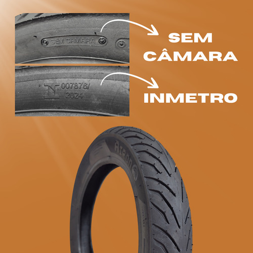 Pneu Honda Biz 100 110 125 Sem Camara Traseiro 80 /100-14