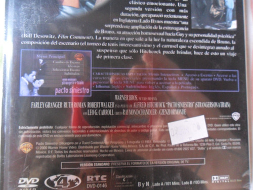Dvd Alfred Hitchcock Pacto Siniestro (strangers On A Train)